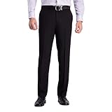 Haggar Men's Premium Comfort Dress Pant-Straight Fit Flat Front Reg. and Big & Tall, Black, 30W x 32L