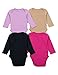 Leveret Long Sleeve 4-pack Solid Baby Girls Bodysuit 100% Cotton (Size 0-24 M) (12-18 Months, Multi)