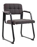 Please see discription In En OutdoorMatch Chaise Armando - Gris - Tissu - Avec accoudoir et dossier - Chaise de conférence - Fauteuil visiteur - Hauteur d\'assise 49 cm