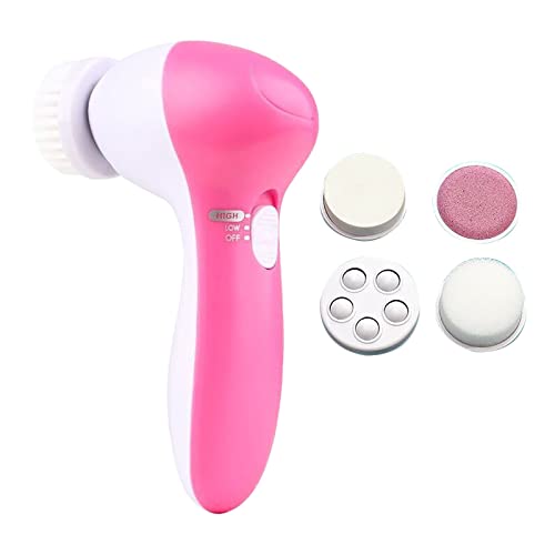 Limpiador facial multifuncional, limpiador facial, instrumento de peluquería eléctrico, limpiador de poros, organizador de maquillaje (rosa, talla única)