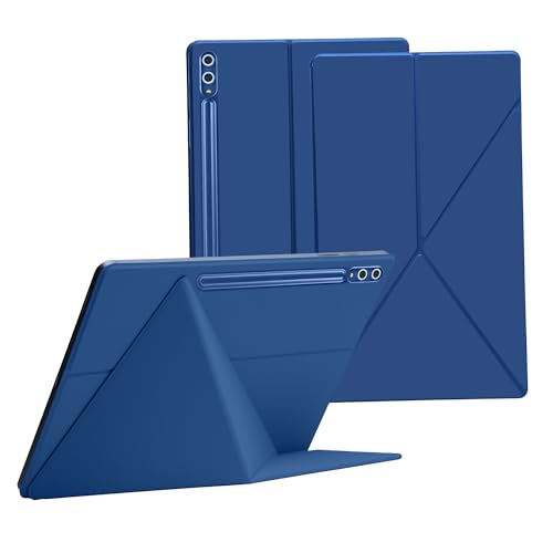 Image of Magnetic Case for Samsung Galaxy Tab S10 Plus 2024 /S9 FE+ /S9 Plus 12.4 Inch 2023 - Model SM-X820 /X826B /X610 /X616B /X810 /X816B Tablet with S-Pen Holder, Auto Wake /Sleep Smart Tablet Cover, Dark Blue