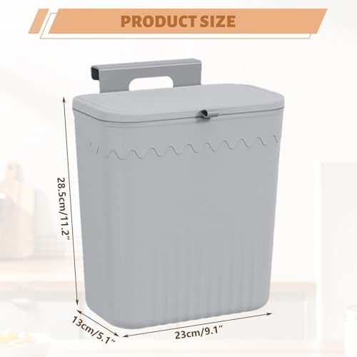 Caneca de basura para colgar de plástico gris miniatura 6