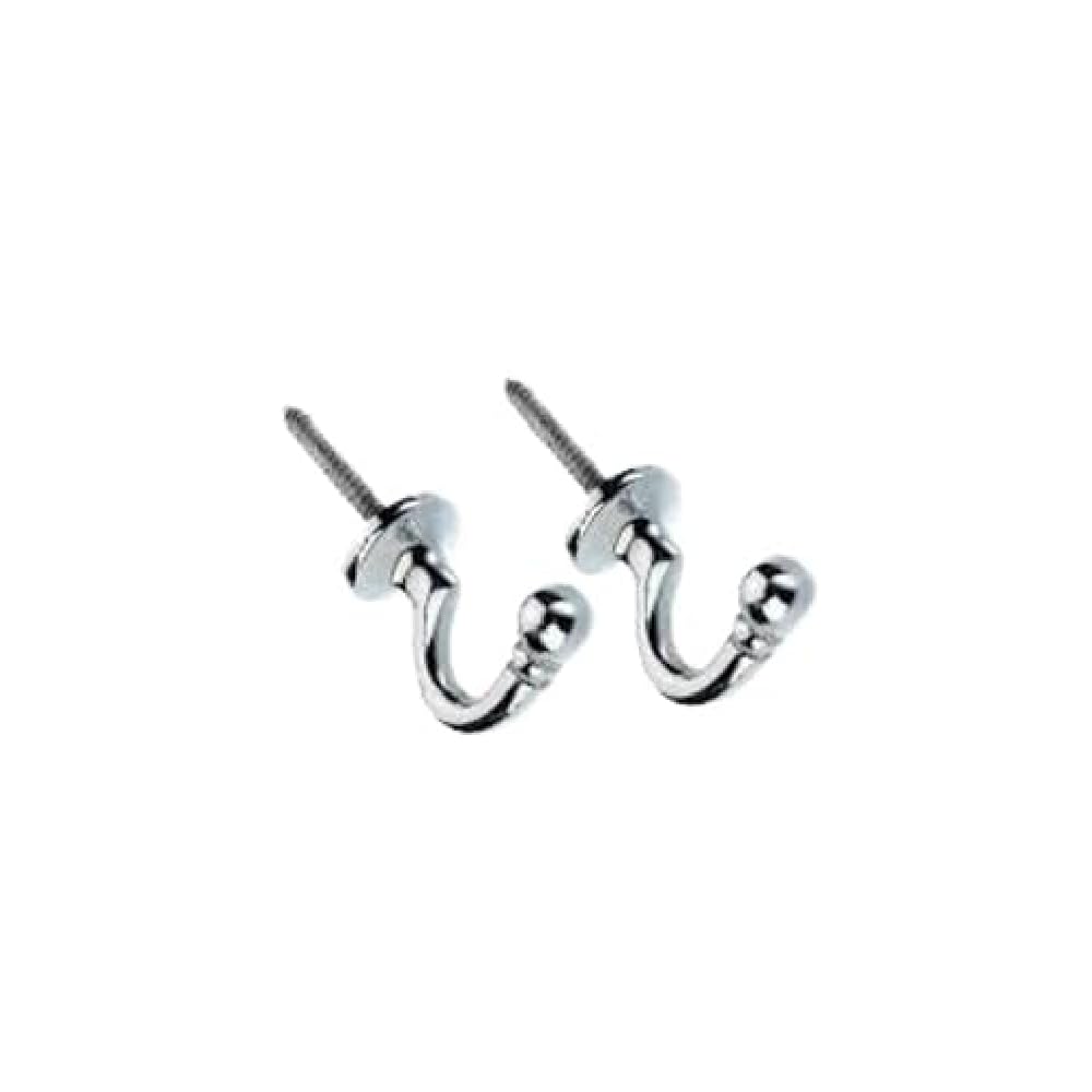 Sisi Uk Silver Chrome Ball End Curtain Tieback Hooks U Shaped Curtain Tie Hooks Ball End Curtain Drape Tassel Screw In Hooks Chrome Curtain Tie Back Fixings For Curtains Clothes Coat Hanger Hook Pack Of 2.