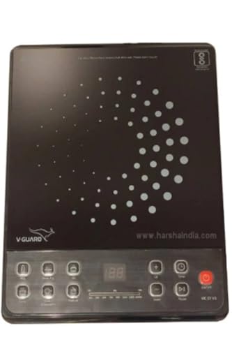 Image of V-Guard VGuard V Guard Induction Cooktop Vic-07 V1 Soft Touch Push Buttons (Black), Manual, 1600 Watts, 1600 Watts