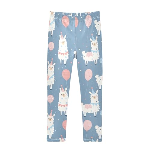 Cute Alpaca Balloon Girls Leggings Athletic Pants Tights Stretch Bottom