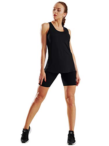 Image of NELEUS Women's Sleeveless Sports Tees Racerback Yoga Workout Tank Top, 06# Black /Black /Black, 3 Pack, Large