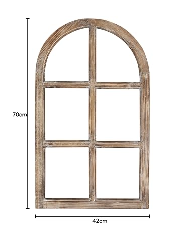 Vintage Living Nostalgie Fensterdeko Holz braun 42x2x70cm Halbrund Washed