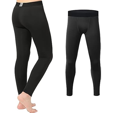 HOPLYNN Thermo Unterwäsche Kinder Fussball Kompressionshose Thermounterhose Jungen und Mädchen Unterziehhose Ski Sportleggings Schwarz M Cover