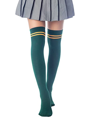 Image of iB-iP Women's Football Style Stripes Sports Thigh High Long Socks
