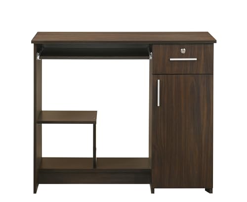 Image of DeckUp Nobu Home Engineered Wood Study Table and Office Desk (Walnut, Matte Finish)