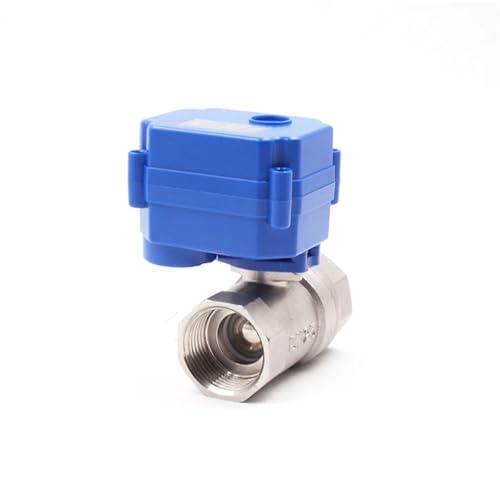 Válvula de bola eléctrica DN20 BSP de acero inoxidable CWX-15N de 12V DC con control CR05 5