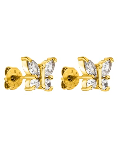 PURELEI® Butterfly Ohrringe (18K Gold) – Damenohrringe aus langlebigem...