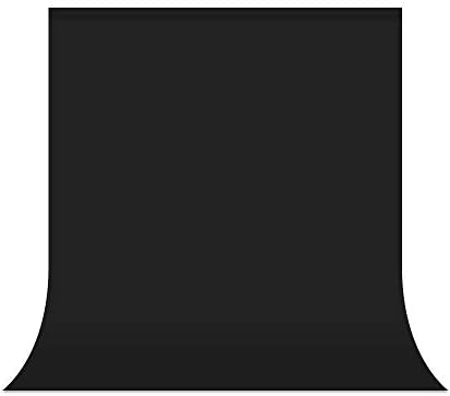 UTEBIT Black Backdrop, 5x6.5FT/1.5x2M Polyester Photo Backdrop Black Photo Background Portable Collapsible Photoshoot Backdrop for Product Portrait Photography Studio Streaming Zoom Video Recording