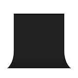 UTEBIT Fotostudio Hintergrund Schwarz 5 x 6.5ft, Faltbare Photography Backdrops 1.5X 2M, 100% Polyester Faltenfrei Fotoshooting Background Tuch für Fotografie,Video und Fernsehen Aufnehmen