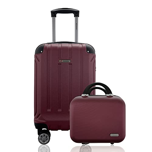 Kit Mala de Bordo PP mais Frasqueira Rígida ABS - Gladiador A5 (Cereja)