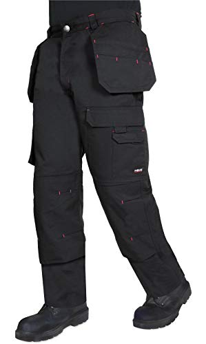 ProLuxe Pantalón de Tradesman de Combate de Combate con múltiples Bolsillos Endurance con Bolsillos para Rodilleras y Costuras reforzadas, 32R