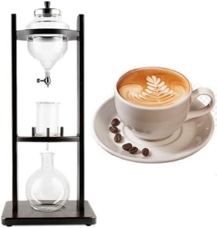 Cold Brew Coffee Tower, Manual Drip Coffee Maker with Adjustable Water Flow, Handcrafted High Borosilicate Glass, Iced Coffee Brewer for Home Office