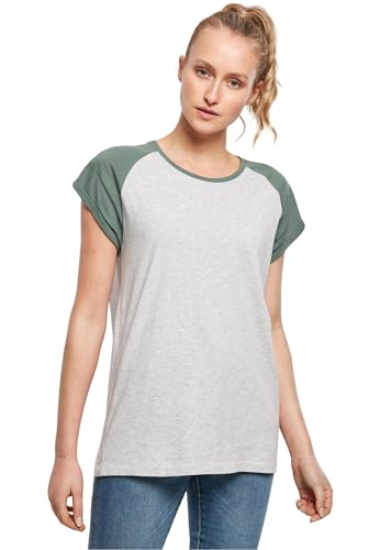 URBAN CLASSICS Camiseta Mujer De Mangas Cortas, Camiseta Raglan, Cuello De Corte Ancho, En Distintos Colores Y Tallas Xs - 5Xl
