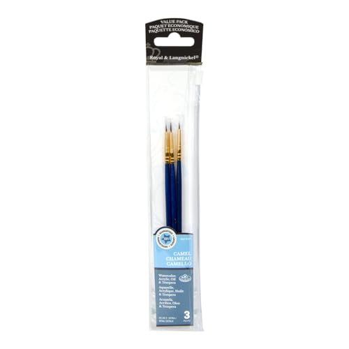 Royal & Langnickel RSET-9102 Royal Zip N' Close Sable Detail 3-Piece Brush Set