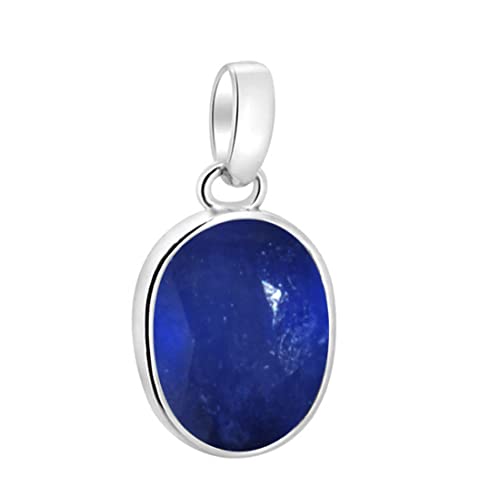Pendentif argent saphir bleu naturel contre le stress blocages astrologiques
