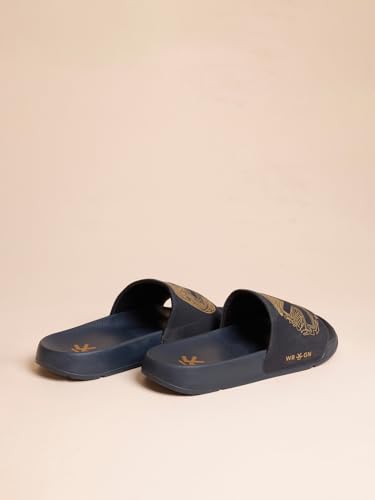 Image of WROGN Men's Anti-slip Sliders | Lightweight EVA Sole | | Gold HD Print