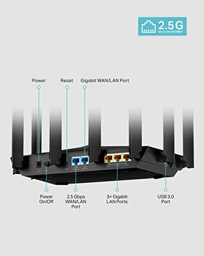 TP-Link AX6000 Wi-Fi 6 Router (Archer AX80) – Dual Band, 2.5 Gbps WAN/LAN Port, 8K Streaming,Wireless Internet Router with OneMesh and AP Mode, Long Range Coverage, WPA3, Beamforming 8 TP-Link AX6000 Wi-Fi 6 Router (Archer AX80) – Dual Band, 2.5 Gbps WAN/LAN Port, 8K Streaming,Wireless Internet Router with OneMesh and AP Mode, Long Range Coverage, WPA3, Beamforming - Image 6