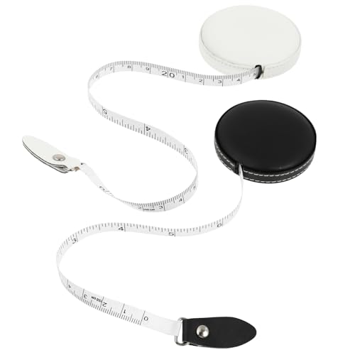 YOSADIER 2個 皮革製 巻尺 軽量多機能測定テープ 衣類や体周りに 携帯便利で柔軟性あり 手芸や木工作業用メジャー