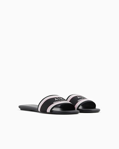 Image of Armani Exchange Women's Padded Slide on Sandal With Printed Corporate Logo on Top