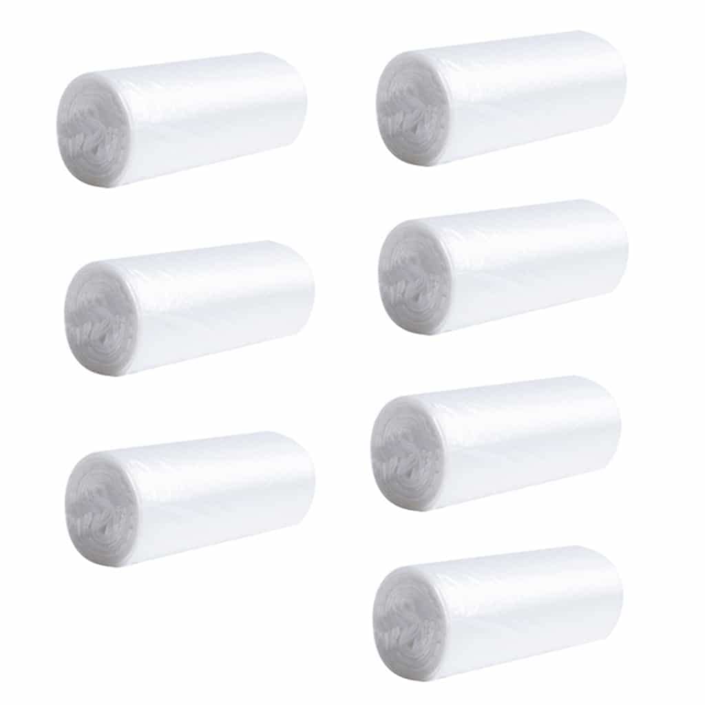 Eidoct Mini Desktop Trash Can with Press Type Lid, Small Waste Garbage Basket Bin for Desk Office Kitchen, Colorful Plastic Trash with 2 Rolls of Trash Bags (Garbage Bag * 7)