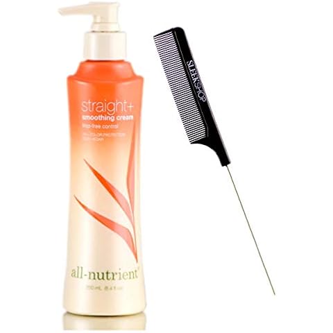 All Nutrient Straight + Smoothing Cream, Frizz-Free Hair Control Creme (w/Sleek Comb) UV+ Color Protection, 100% Vegan (8.4 oz / 250 ml) Cover