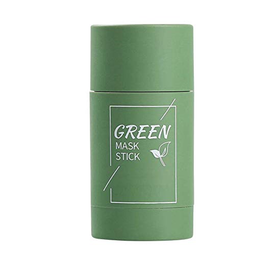 Green Tea Purifying Clay Stick Mask Oil Control Anti-Acne Eggplant Solid Moisturizing Hydrating Whitening Care Face Fine Deep Cleaning Skin Moisturizes Pore Improves For All Types Blackhead Remover
