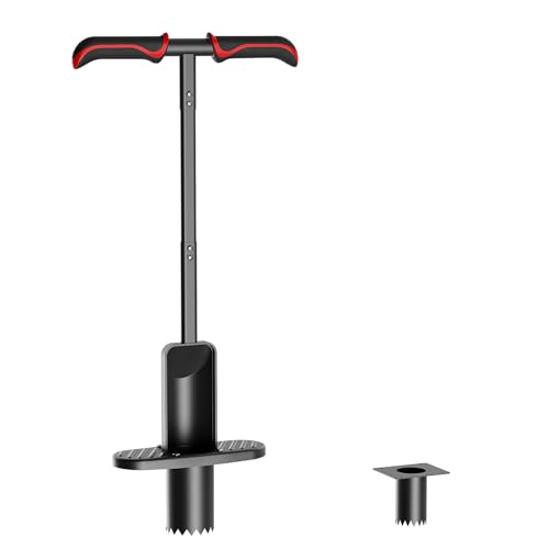 FLORA GUARD Long Handle Bulb Planter Tool Dual Size 2.2 & 3.3 Hole Digger Garden Sod Plugger Grass Plugger Tool with Foot Pedal for Planting Transplanting Weeding Digging for Tulips Daffodils