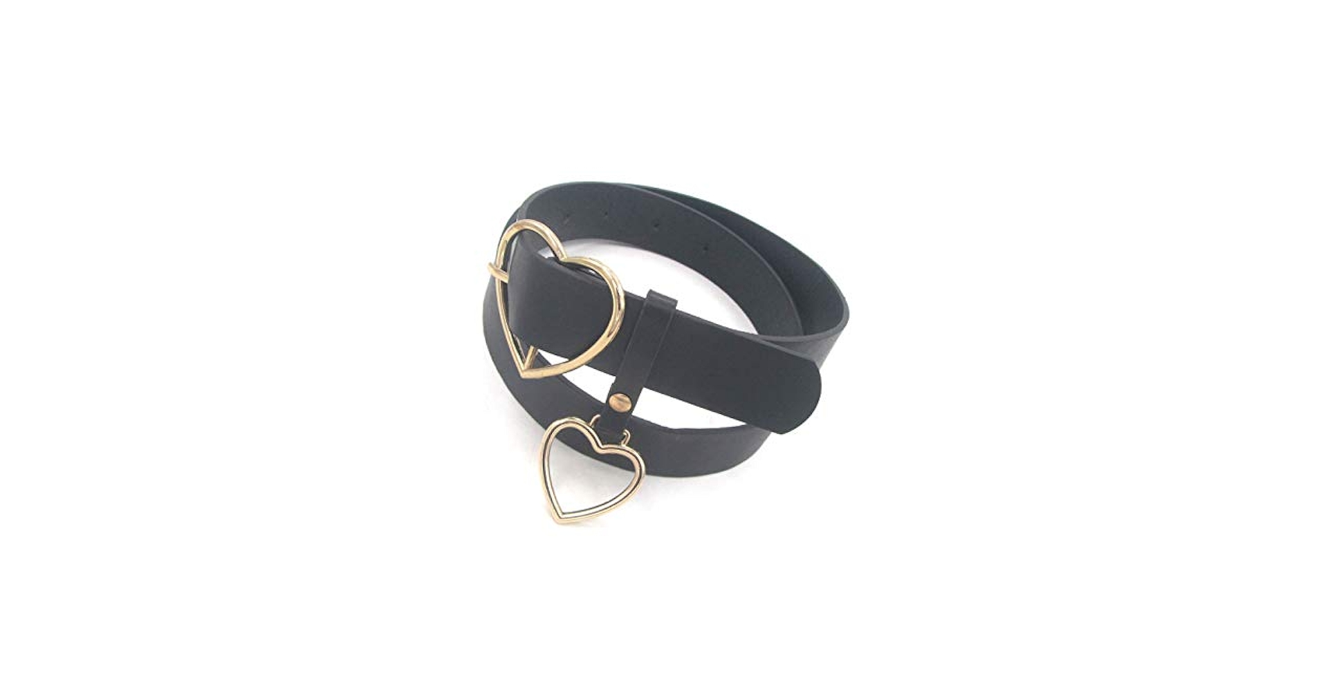 Heart Shaped Buckle Belt For Women Leather Designer Black