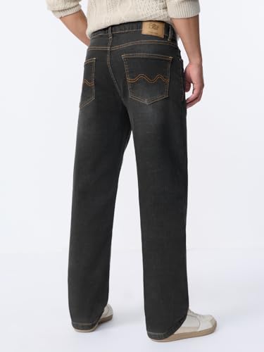 Image of The Souled Store Straight-Fit Denim: Men and Boys Cotton Blend Straight Fit Cargo Pockets Lightweight Everyday All-Season Denim Jeans