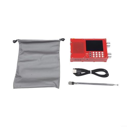 DP-666 Radio de onda corta de alto rendimiento, chipset TEF6686, receptor FM AM de banda completa, pantalla LCD de 2.8 pulgadas, información RDS, batería de 5000 mAh para entusiastas (rojo)