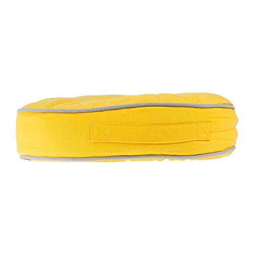 Coussin de sol rond jaune et gris Ø 43 cm pour assise confortable