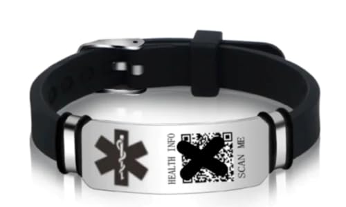 Pulseira Identificação Qr Code Idoso Criança Esporte Emergencia Medica Preta