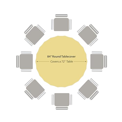 Image of Party Dimensions Yellow Disposable Plastic Tablecloth for Round Tables (12 Pack) 84 inches Table Cloths for Parties, Events & Weddings, Indoors & Outdoors, Plastic Table Cover