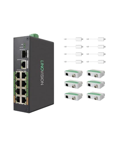 Amazon.co.jp: LINOVISION 産業用 8 ポート EOC & POE スイッチ、6 個