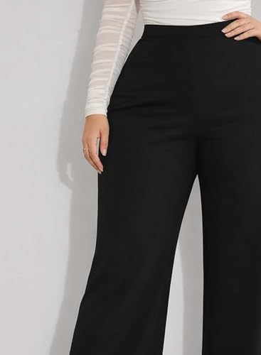 Image of KOTTY Women's High Waist Wide Leg Formal Trousers Elegant Office Wear Pants Plus Size Collection