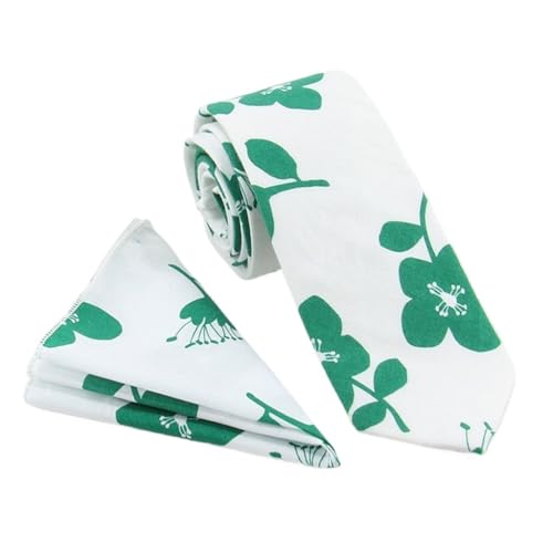 Corbata estrecha casual de algodón con estampado floral azul miniatura 1