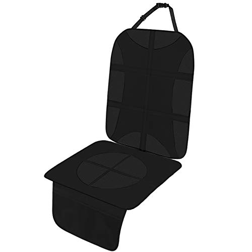Protector Asiento Coche, Respaldo Asiento Coche Nios Protector Asiento Delantero Protector Asiento Funda Trasero Tapicera del Cuero Coche Fcil de Limpiar y Arreglar para Sillas de Coche - Negro