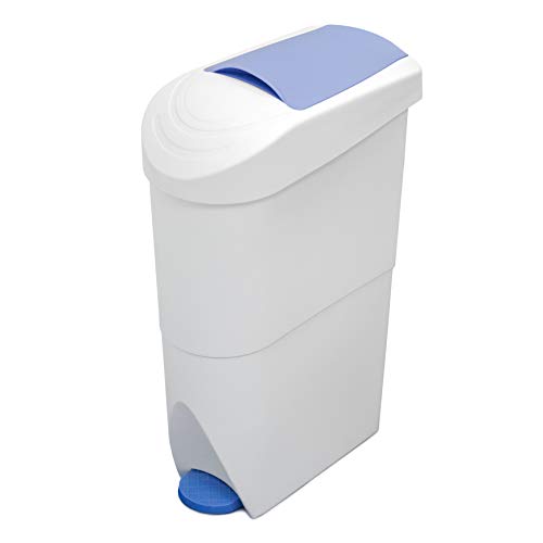 Washroom Hub Sanitary Bin/Nappy Bin - Large 20L Capacity & Slim Design - Pedal Operated