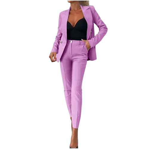 Tailleur Donna Eleganti in 2 Pezzi Pantaloni e Giacca da