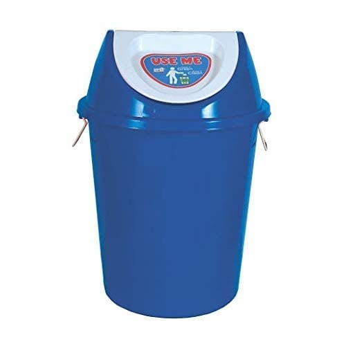 Image of Groovy Plastic Drum, 32 Liter Multi-Color Swing Lid Dustbin, Big Size Waste Bin for Garbage
