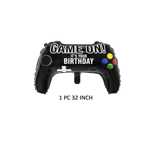 Image of Party Port 25 inch Video Game Joystick Foil Balloon Birthday Theme Party Decorations Celebrations, Anniversary Event Festive Bouquet Balloons (Pack of 2)