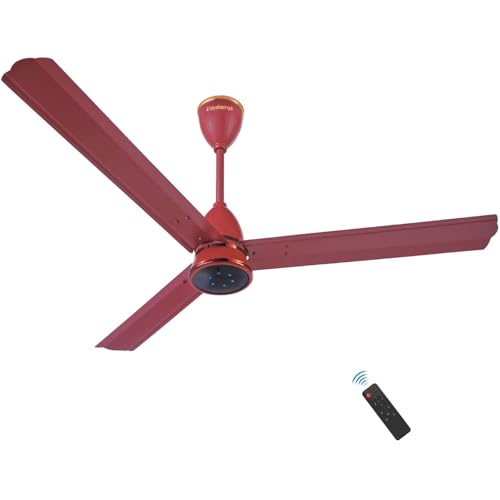 Image of Blueberry's ๐๐๐๐ 1200mm Ceiling Fan with Remote Control, BEE ๐ฑ-๐ฆ๐๐ฎ๐ฟ Rated Energy Efficient Ceiling Fan, High Air Delivery with LED Indicators, 3-Year Warranty (Royal Brown)