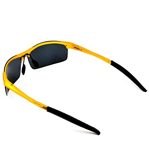 Image of RONSOU Mens Sunglasses Polarized Sport UV Protection Ultralight Al Mg Sunglasses for Men Fishing Driving Golf