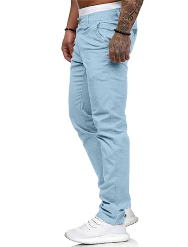 Image of HUNGSON Mens Chinos Dress Pants Slim Fit Stretch Business Casual Golf Work Slacks Trousers