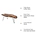 StyleCraft Badang Carving Natural Wood Edge Teak Contemporary Coffee Cocktail Table with Clear Lacquer Finish and Metal Hairpin Legs for Living Room